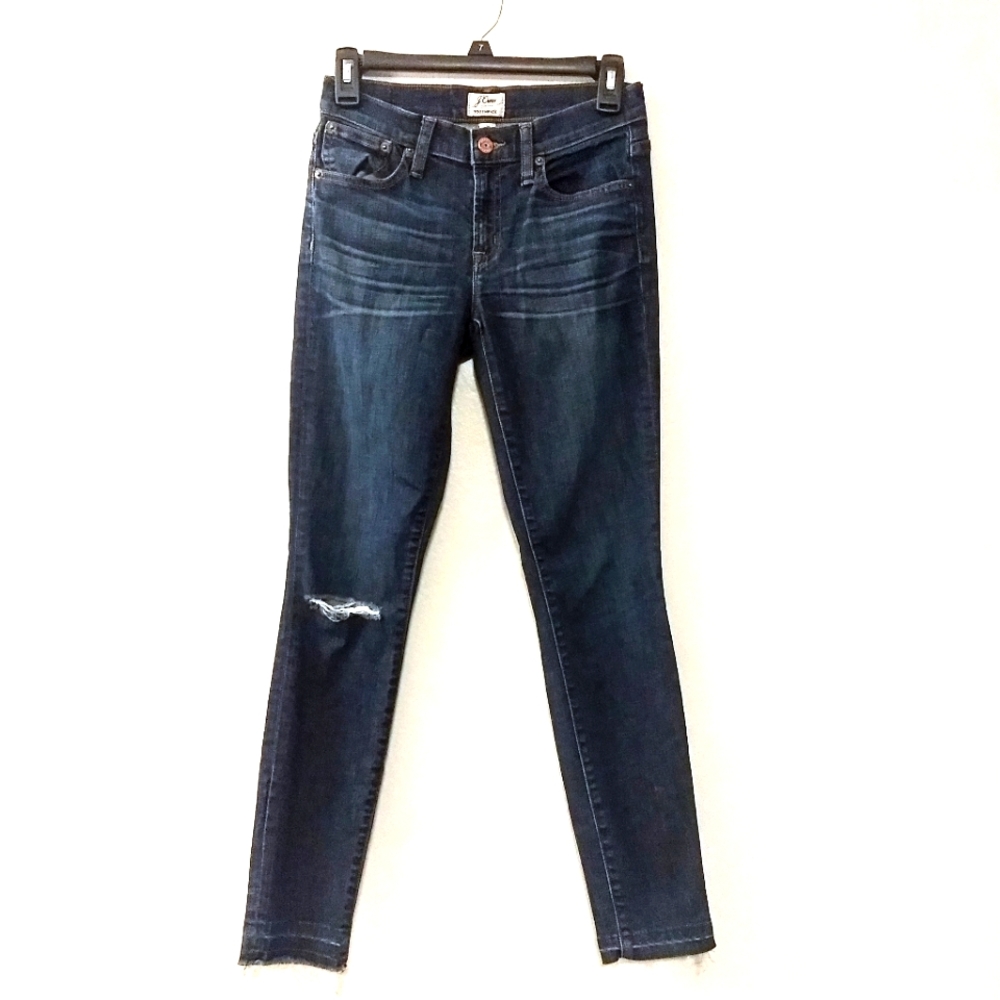 Like-New! J. Crew Blue Wash Denim Toothpick Skinny Jeans Size 25 - Picture 1 of 5